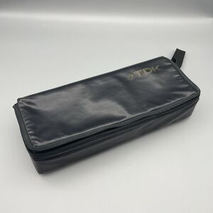 Vintage TDK Audio Cassette Holder 15 Tape Storage Nylon Tech Carry Strap